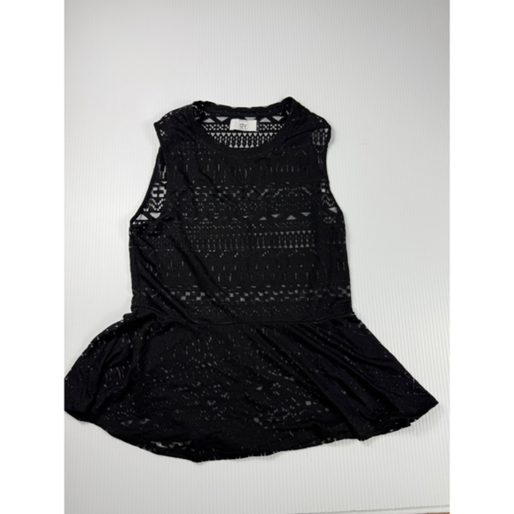 DV Dolce Vita Black Peplum Tank Top Sleeveless Casual Blouse Size M